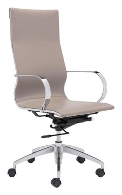 Zuo Modern Glider High Back Office Chair Taupe 100373