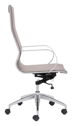 Zuo Modern Glider High Back Office Chair Taupe 100373