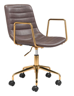 Zuo Modern Eric Office Chair Brown & Gold | Gray & Gold