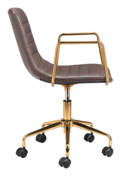 Zuo Modern Eric Office Chair Brown & Gold | Gray & Gold