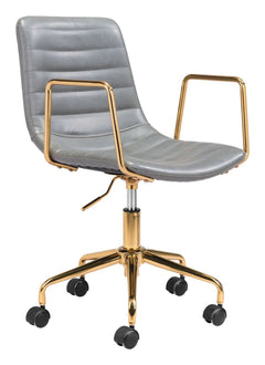 Zuo Modern Eric Office Chair Brown & Gold | Gray & Gold