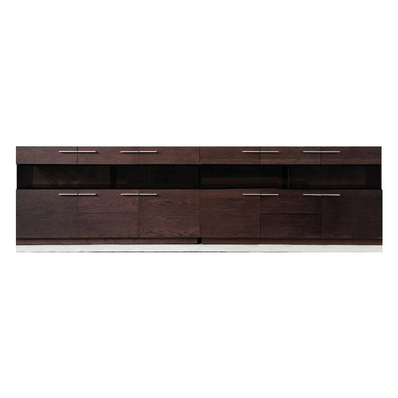 Benzara 59 Inch Modern Wood 7 Drawer Buffet Console Cabinet, Oak Brown BM273083